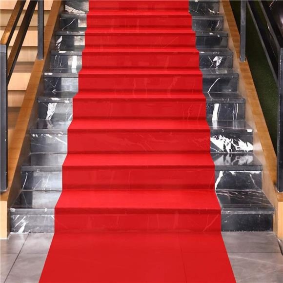 Red CarpetRunner Runway Rug 55gsm Thickness with 1Piece CarpetTape for Christmas - Picture 5 of 6